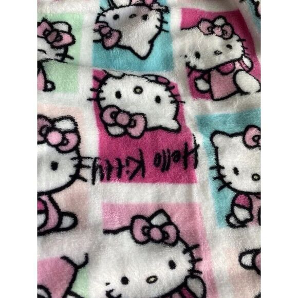 Sanrio Hello Kitty Soft Plush Short Belted Robe Women’s Sz L With Pockets NEW - Picture 4 of 11